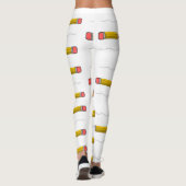 Bleistift-Schrabell auf weiß Leggings (Rückseite)
