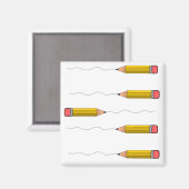 Bleistift-Schrabell auf weiß Magnet (Vorderseite/Rückseite)