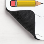 Bleistift-Schrabell auf weiß Mousepad (Ecke)