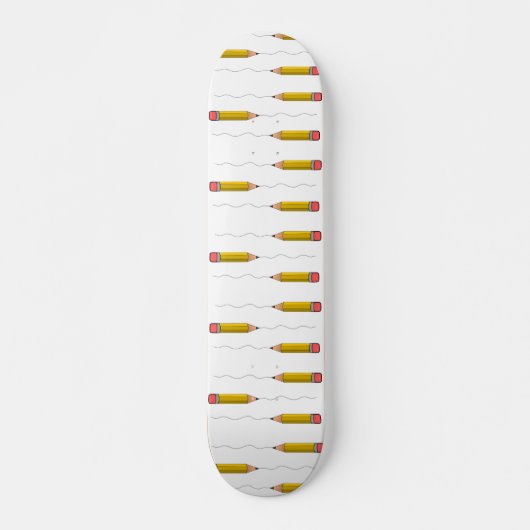 Bleistift-Schrabell auf weiß Skateboard (Vorne)