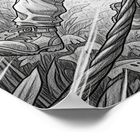 Bleistift-Sketch-Adventure Poster (Ecke)