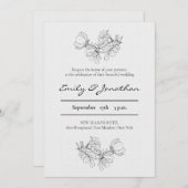 Bleistift-Sketch | Minimalistische Hochzeit Einladung (Vorne/Hinten)