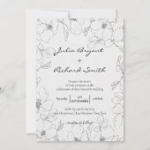 Bleistift-Sketch | Peony Minimalistisch Wedding Einladung (Vorderseite)