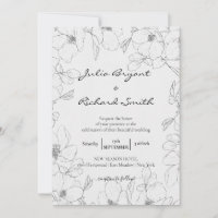 Bleistift-Sketch | Peony Minimalistisch Wedding