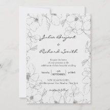 Bleistift-Sketch | Peony Minimalistisch Wedding
