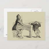 Bleistift-Skizze von zwei Männern, die Pool Postkarte (Vorne/Hinten)