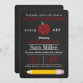 Bleistift-u. Apple-Lehrer-Abschluss-Einladung Einladung (Vorne/Hinten)