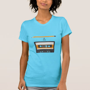 Bleistift u. kompakte Kassette T-Shirt