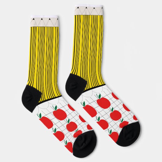 Bleistift- und Apfelsocken Socken (Rechts)