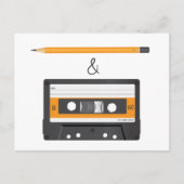 Bleistift und Compact Cassette Postkarte (Vorderseite)