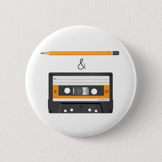 Bleistift und Kompaktkassette Button (Vorderseite)