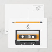 Bleistift und Kompaktkassette Postkarte (Vorne/Hinten)