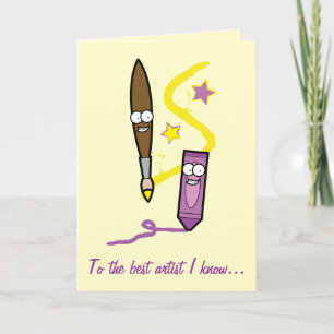 Bleistift und Paintbrush Mother's Day Karte