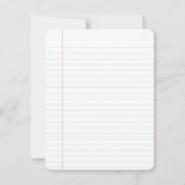 Bleistift- und Papierlehrer Personalisiert Mitteilungskarte (Rückseite)