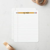 Bleistift- und Papierlehrer Personalisiert Mitteilungskarte (Vorderseite/Rückseite Beispiel)
