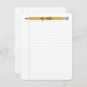 Bleistift- und Papierlehrer Personalisiert Mitteilungskarte (Vorne/Hinten)