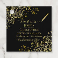 Bleistift uns beim Hochzeitsfeiern Das Datum Gold 