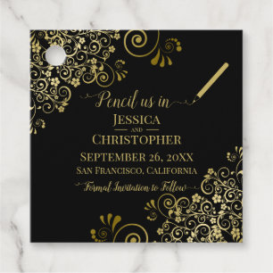 Bleistift uns beim Hochzeitsfeiern Das Datum Gold  Geschenkanhänger