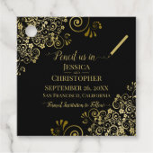 Bleistift uns beim Hochzeitsfeiern Das Datum Gold Geschenkanhänger (Vorderseite)