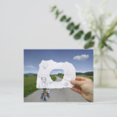 Bleistift VS-Kamera - Kinderspiel Postkarte (Stehend Vorderseite)