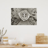 Bleistift Vs Kamera - Mund Poster (Küche)