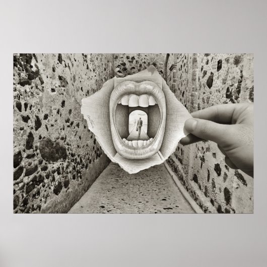 Bleistift Vs Kamera - Mund Poster (Vorne)