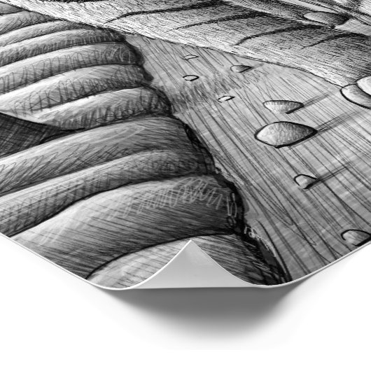 Bleistift Vs Kamera - Tiger, Schüssel, Mann Poster (Ecke)