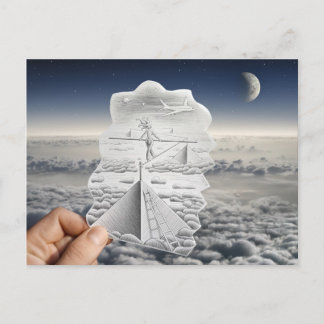 Bleistift Vs Kamera - Tightrope Walker Postkarte