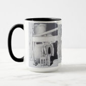 Bleistift zeichnend Bild von Gartenwerkzeugen noch Tasse (Links)