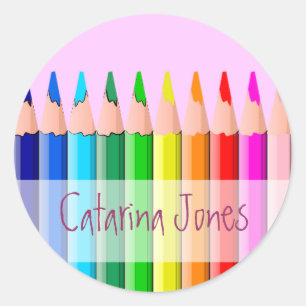 Bleistifte - besonders angefertigt runder aufkleber