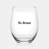 Bleistifte Geduld & Pinot Personalisierter Lehrer  Weinglas Ohne Stiel (Rückseite)