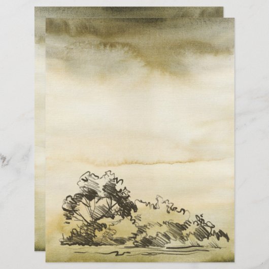 Bleistifthäuser auf Wasserfarbendeckelblättern (Vorne/Hinten)