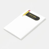 Bleistiftnotiz vom Lehrer Post-it Klebezettel (angewinkelt)