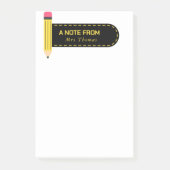 Bleistiftnotiz vom Lehrer Post-it Klebezettel (Vorderseite)