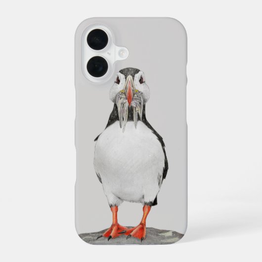 Bleistiftpuffin iPhone 16 Hülle (Rückseite)