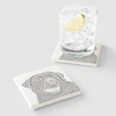 Bleistiftschokolade Labrador Marmormor Untersetzer (Seitenansicht)