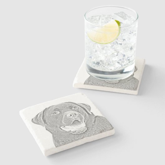 Bleistiftschokolade Labrador Marmormor Untersetzer (Seitenansicht)