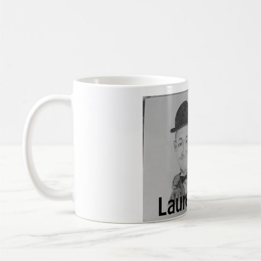 Bleistiftskizze von Laurel & Hardy Tasse (Links)