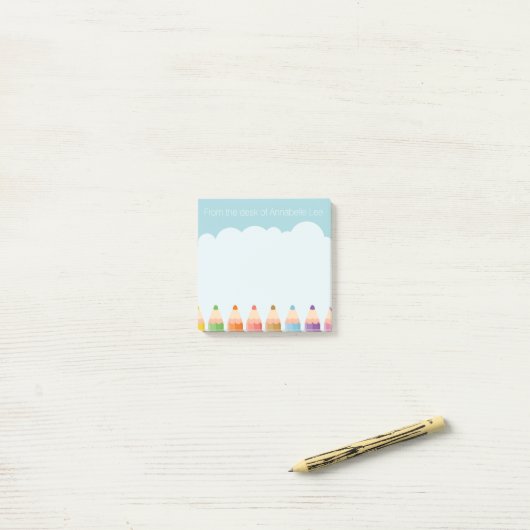 Bleistiftwolke Post-it Klebezettel (Auf Schreibtisch)