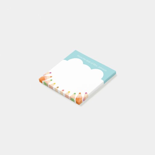 Bleistiftwolke zu Post-it-Notizen Post-it Klebezettel (angewinkelt)