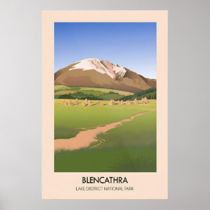 Blencathra Lake District Nationalpark Reise Poster