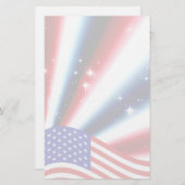 Blendbrand unter amerikanischer Flagge Briefpapier (Vorne/Hinten)