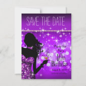 Blende Bombshell-Spargel| lila Magneteinladung (Vorderseite)