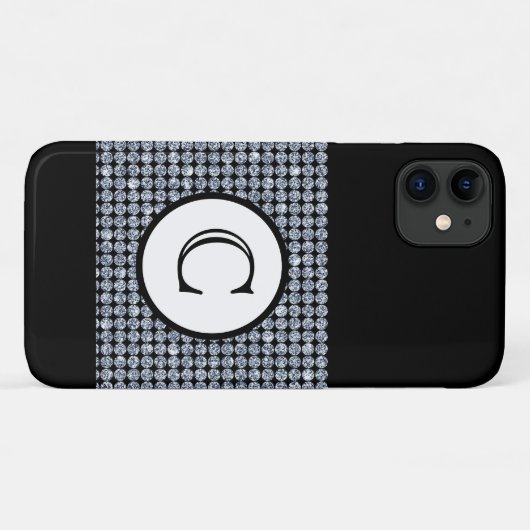 Blende Diamond Black Monogram Case-Mate iPhone Hülle (Rückseite (Horizontal))