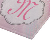 Blende Glitzer Girly Monogram Glasschneider Schneidebrett (Ecke)