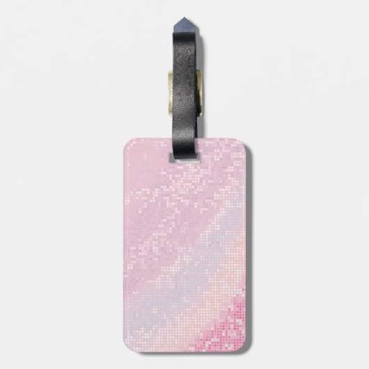 Blende Glitzer Girly Pink Glit Monogram Gepäckanhä Gepäckanhänger (Rückseite vertikal)