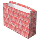 Blende Schönheitskoralle Horizontal Geschenktasche Große Geschenktüte (Rückseite Schrägansicht)