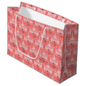 Blende Schönheitskoralle Horizontal Geschenktasche Große Geschenktüte (Vorderseite Schrägansicht)