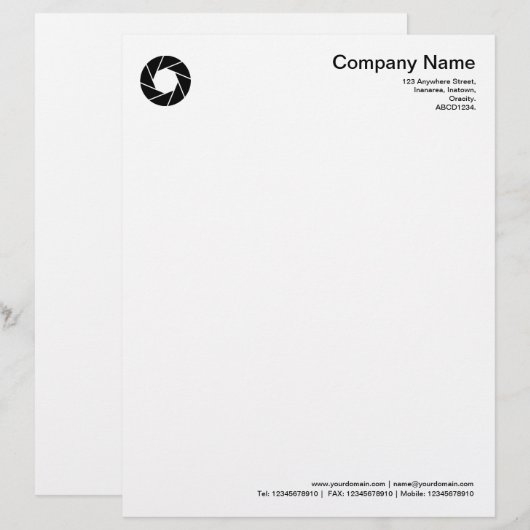 Blende - Schwarz Briefbogen (Vorne/Hinten)