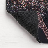 Blende Sparkle Diamond Glitzer High Heels Rose Gol Mousepad (Ecke)